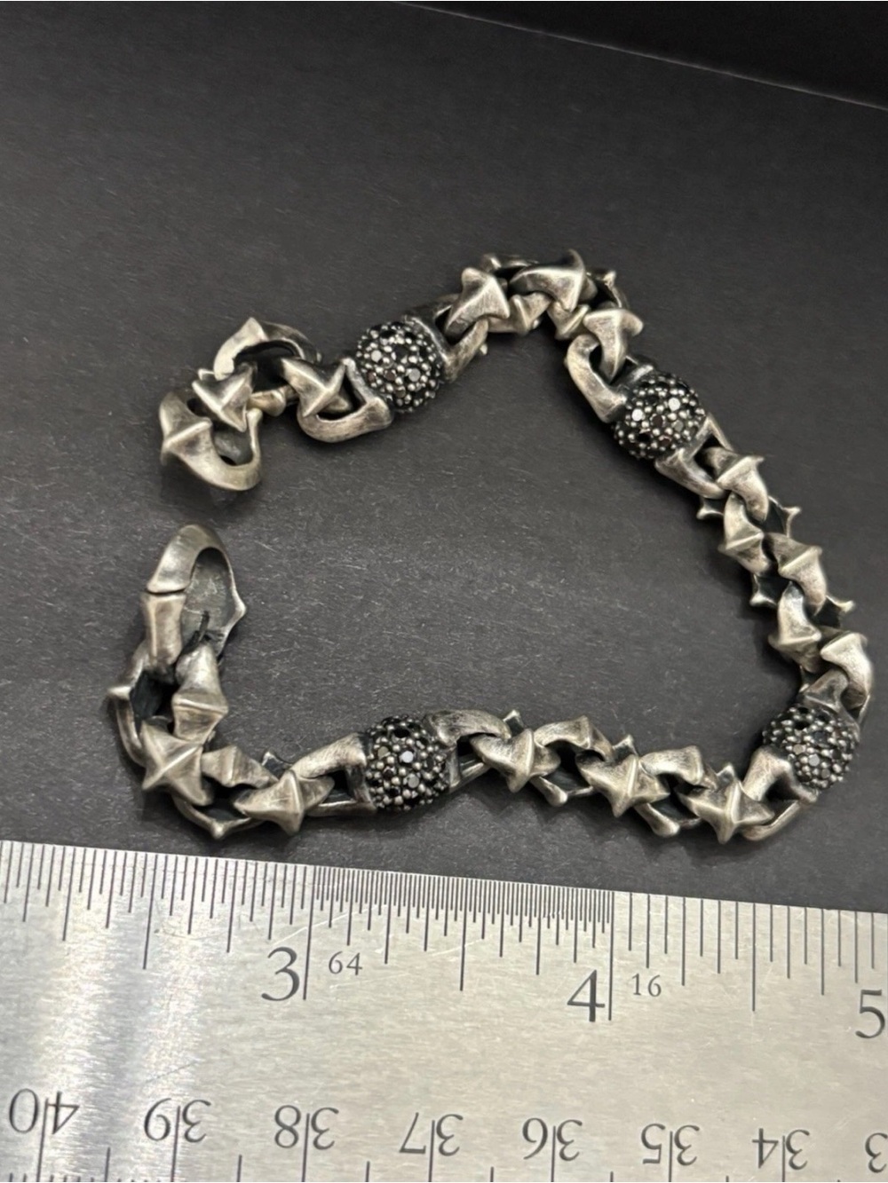 David Yurman Armory Silver Sapphire Bracelet 8 Inches
